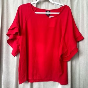 NWOT Bobeau Ruffle Sleeve Top